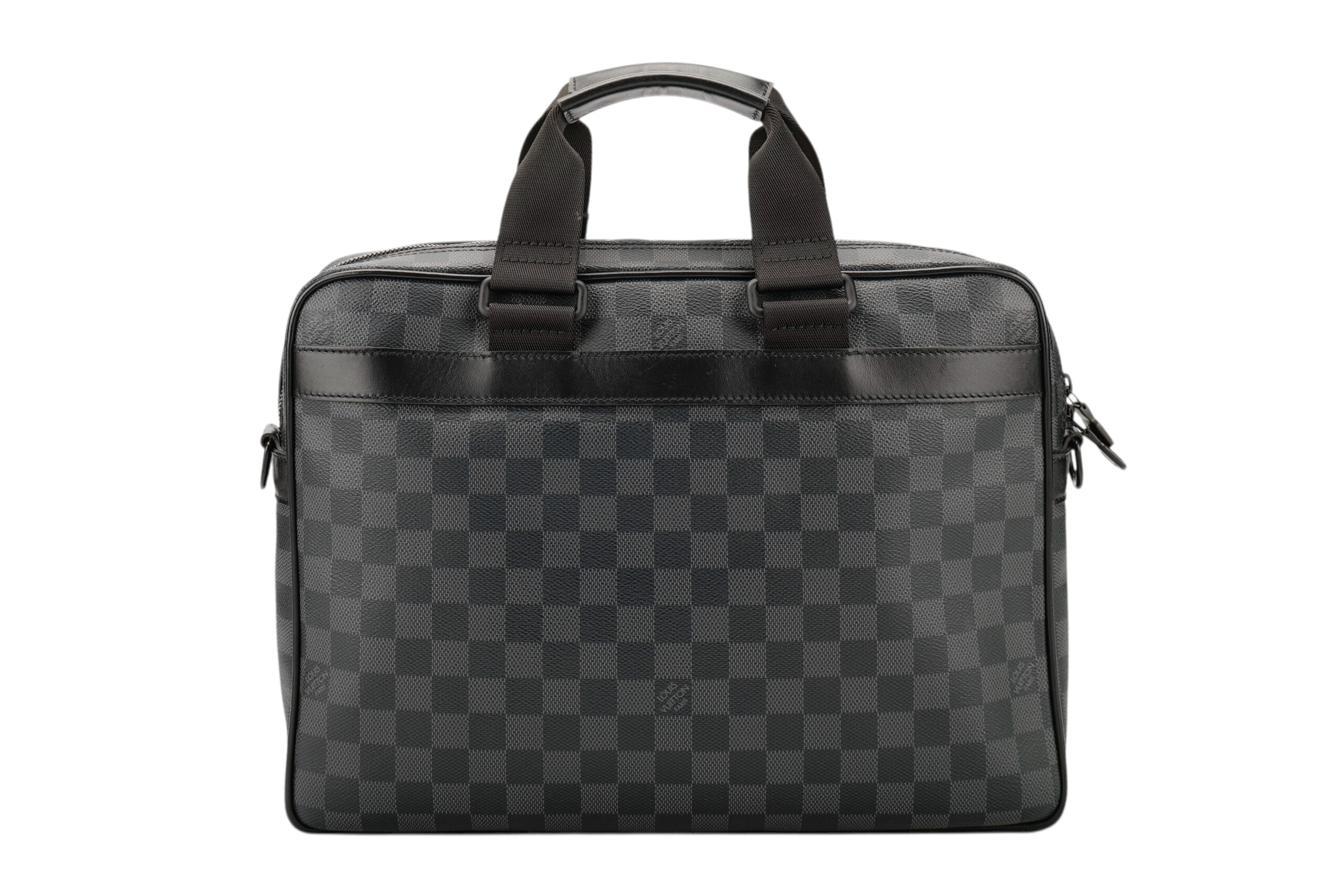 0865. Louis Vuitton Utility Business Bag Grey Damier Graphite Canvas, Black Hardware5