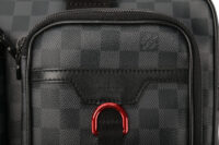 0865. Louis Vuitton Utility Business Bag Grey Damier Graphite Canvas, Black Hardware7