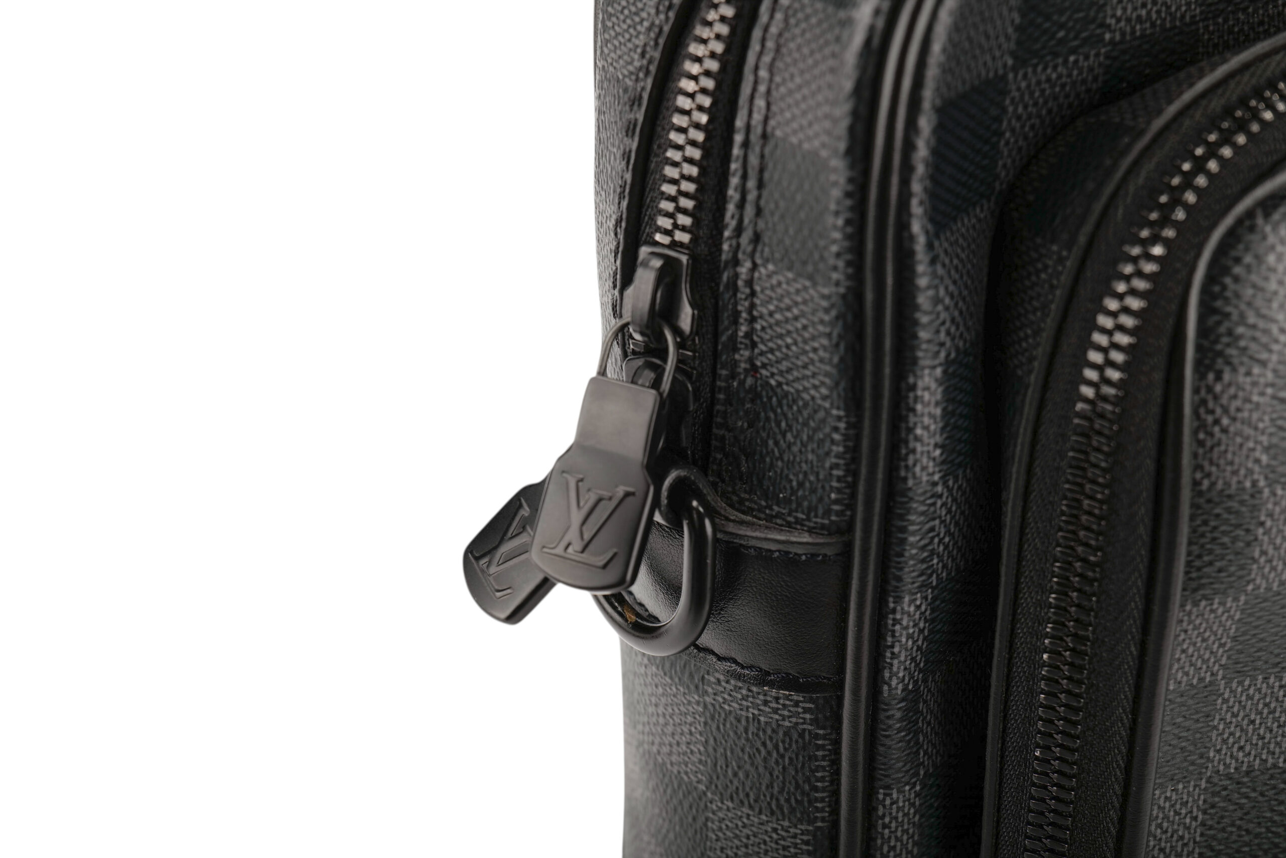 0865. Louis Vuitton Utility Business Bag Grey Damier Graphite Canvas, Black Hardware9
