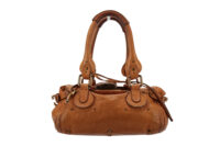 0868. Chloé Paddington Bag Tan Grained Leather, Gold Hardware1