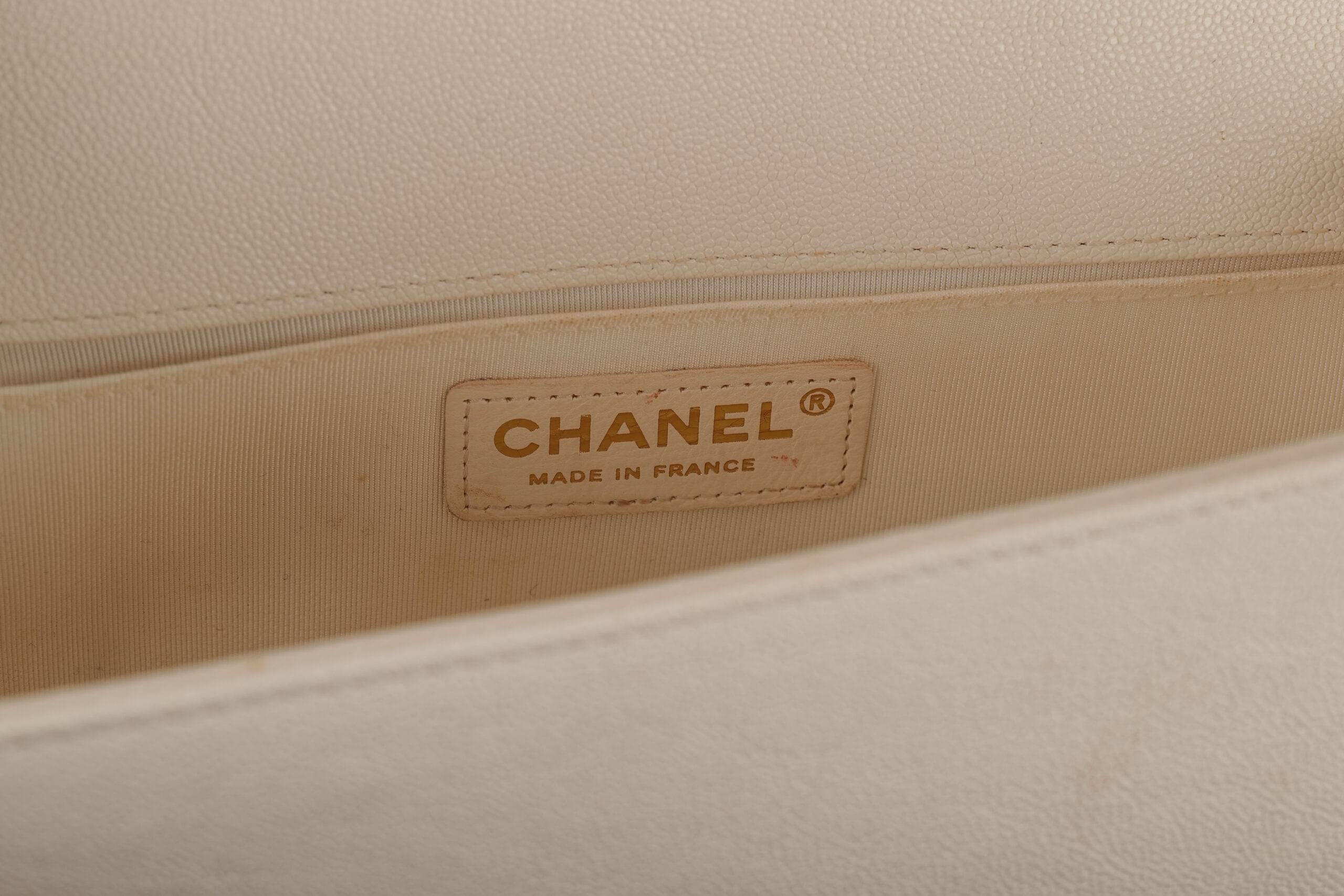 0869. Chanel Boy Bag , Champagne Gold Hardware 13