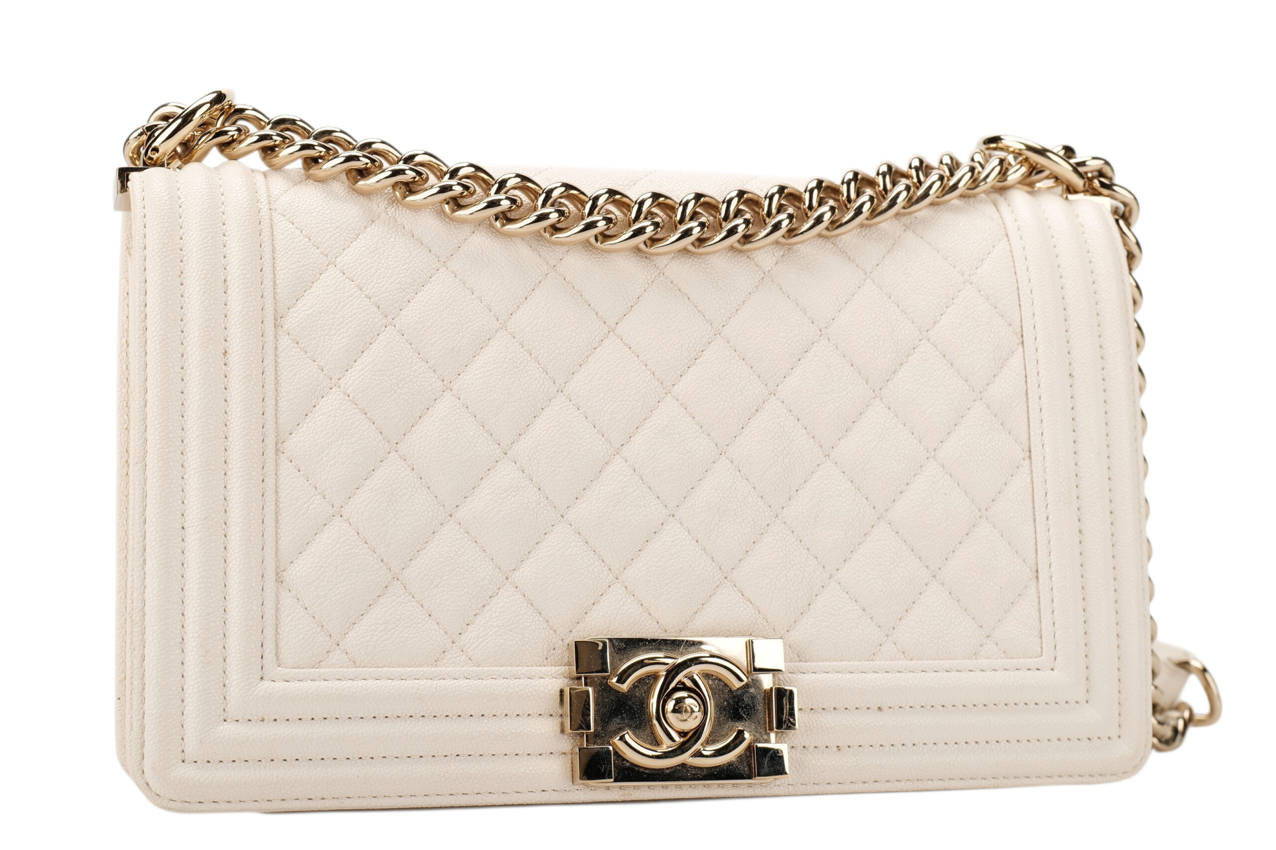 0869. Chanel Boy Bag , Champagne Gold Hardware 2
