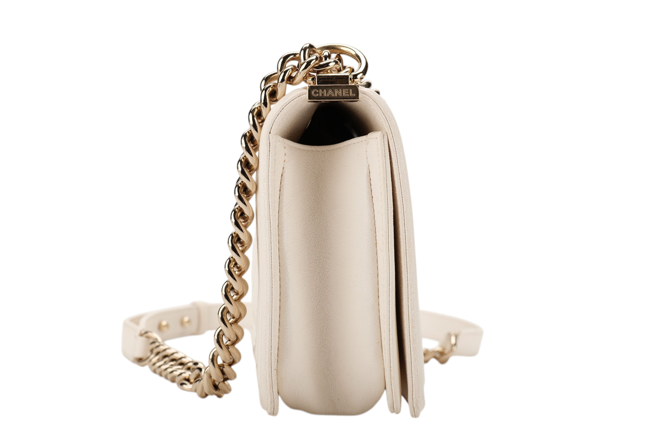 0869. Chanel Boy Bag , Champagne Gold Hardware 3