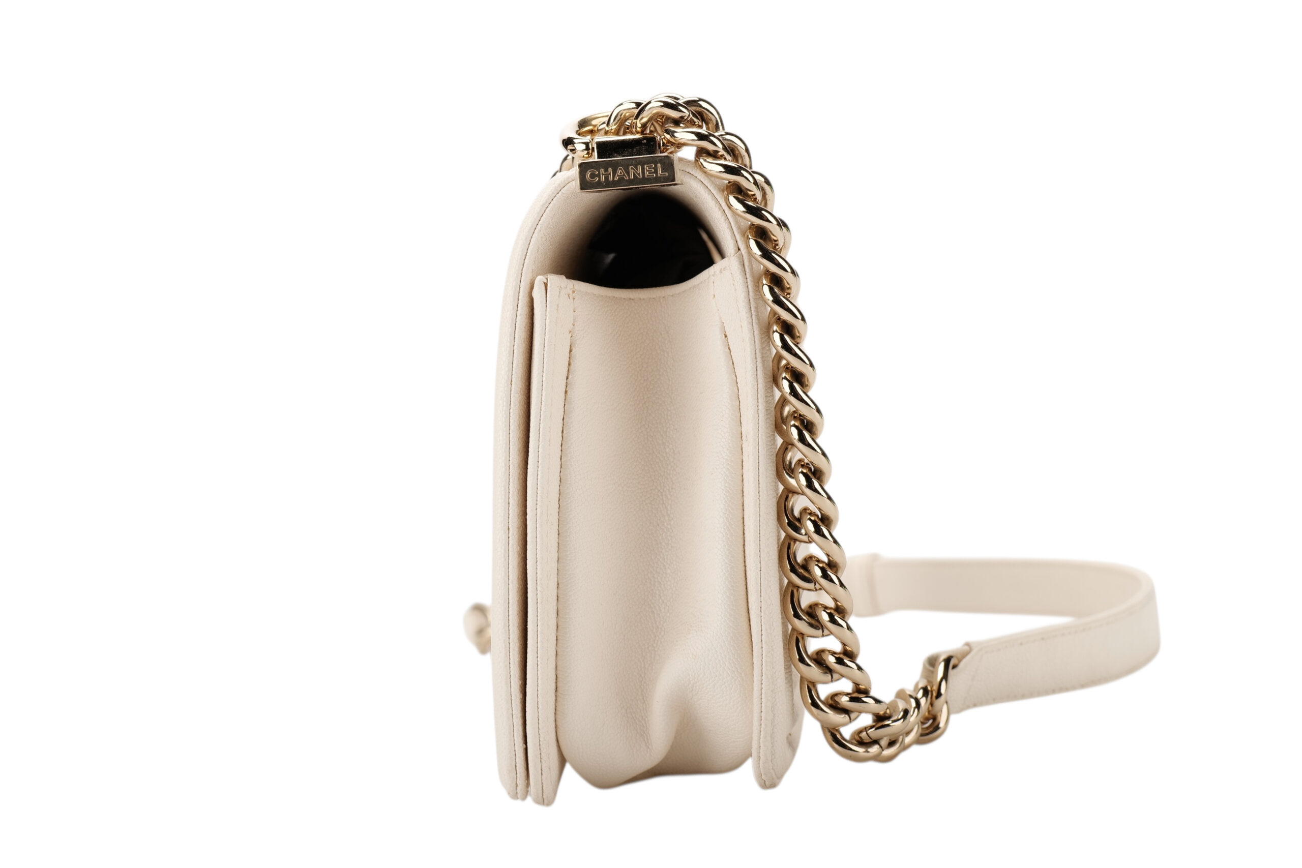 0869. Chanel Boy Bag , Champagne Gold Hardware 4