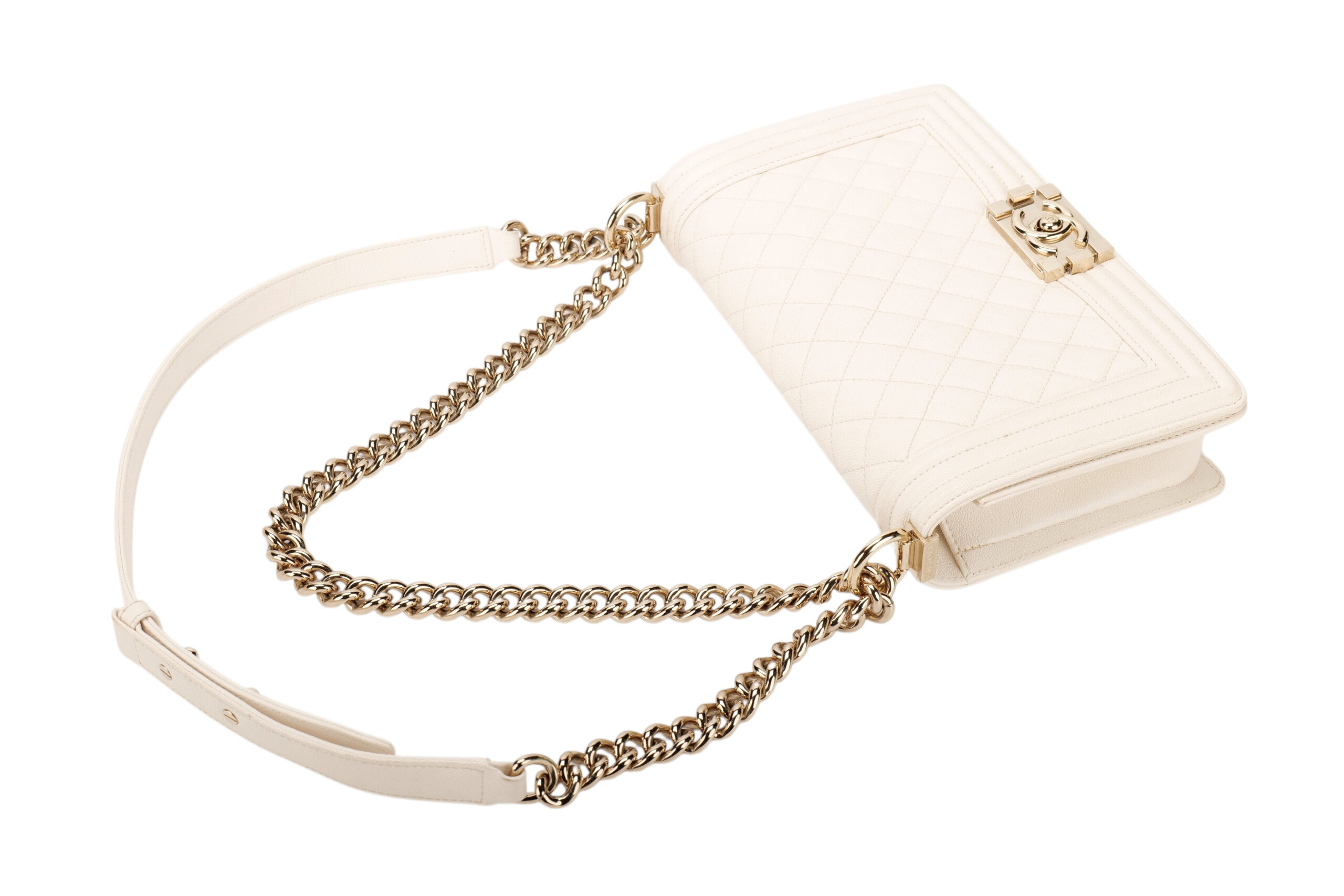 0869. Chanel Boy Bag , Champagne Gold Hardware 9