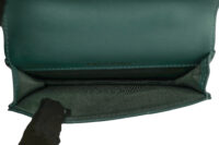 0870. Chanel Mini Flap Top Handle Bag Teal Green Quilted Leather, Gold hardware10