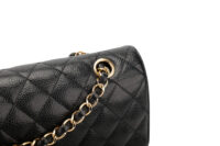 0872. Chanel Classic Medium Double Flap Black Caviar, Gold Hardware8