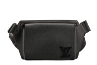 0874. Louis Vuitton Take-off Sling Crossbody Matte Black Leather, Black hardware1