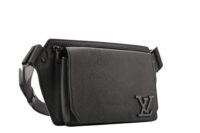 0874. Louis Vuitton Take-off Sling Crossbody Matte Black Leather, Black hardware2