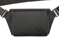 0874. Louis Vuitton Take-off Sling Crossbody Matte Black Leather, Black hardware8