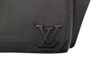 0874. Louis Vuitton Take-off Sling Crossbody Matte Black Leather, Black hardware9