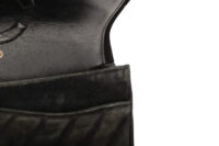 0875 Chanel Medium Chevron V-Stitch Black Suede Flap Bag, Gold Hardware15