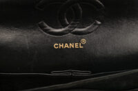 0875 Chanel Medium Chevron V-Stitch Black Suede Flap Bag, Gold Hardware17