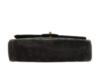 0875 Chanel Medium Chevron V-Stitch Black Suede Flap Bag, Gold Hardware5