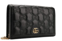 0876. Gucci GG Matelasse Small Black Leather Chain Bag, Gold Hardware2