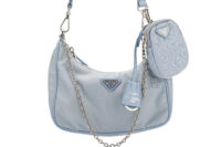 0877. Prada Re-Edition 2000s mini bag Light blue Re-Nylon , Silver Hardware2