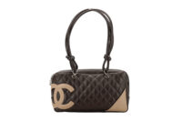 0885. Chanel Cambon Rectangle Leather Bowling Bag, Silver Hardware1