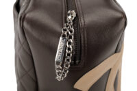 0885. Chanel Cambon Rectangle Leather Bowling Bag, Silver Hardware6
