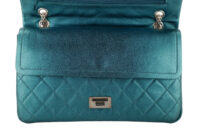 0886. Chanel Reissue 2.55 Cyan Double Flap Bag, Silver Hardware10