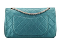 0886. Chanel Reissue 2.55 Cyan Double Flap Bag, Silver Hardware6