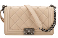 0887. Chanel Boy Cream Bag, Ruthenium Hardware1