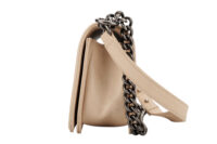 0887. Chanel Boy Cream Bag, Ruthenium Hardware6