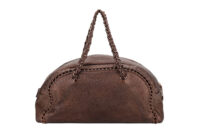0889. Chanel Luxe Ligne Bowler Brown bag, Bronze Hardware3