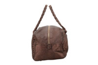 0889. Chanel Luxe Ligne Bowler Brown bag, Bronze Hardware5