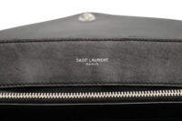 0892. Saint Laurent Lou Lou Black Quilted Suede Bag, Silver Hardware NEW10
