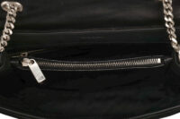 0892. Saint Laurent Lou Lou Black Quilted Suede Bag, Silver Hardware NEW15