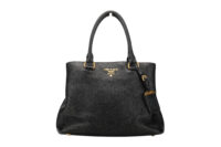 0897. Prada Vitello Daino Black tote, Gold Hardware1