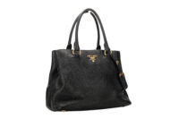 0897. Prada Vitello Daino Black tote, Gold Hardware3