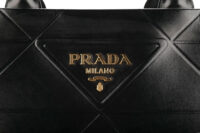 0913. Prada Symbole Black Tote, Gold Hardware8