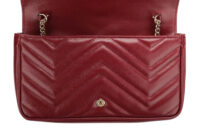 0916. Gucci Marmont Wallet On Chain (WOC), Burgundy Leather Matelasse, Gold Hardware9