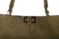 0923. Fendi Peekaboo X-Lite Large Suede Green, Gold Hardware7