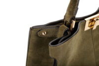 0923. Fendi Peekaboo X-Lite Large Suede Green, Gold Hardware8