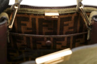 0923. Fendi Peekaboo X-Lite Large Suede Green, Gold Hardware9