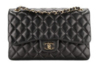 0924. Chanel Classic Jumbo Double Flap Black Lambskin Leather, Gold Hardware1