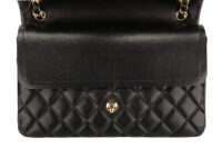 0924. Chanel Classic Jumbo Double Flap Black Lambskin Leather, Gold Hardware10