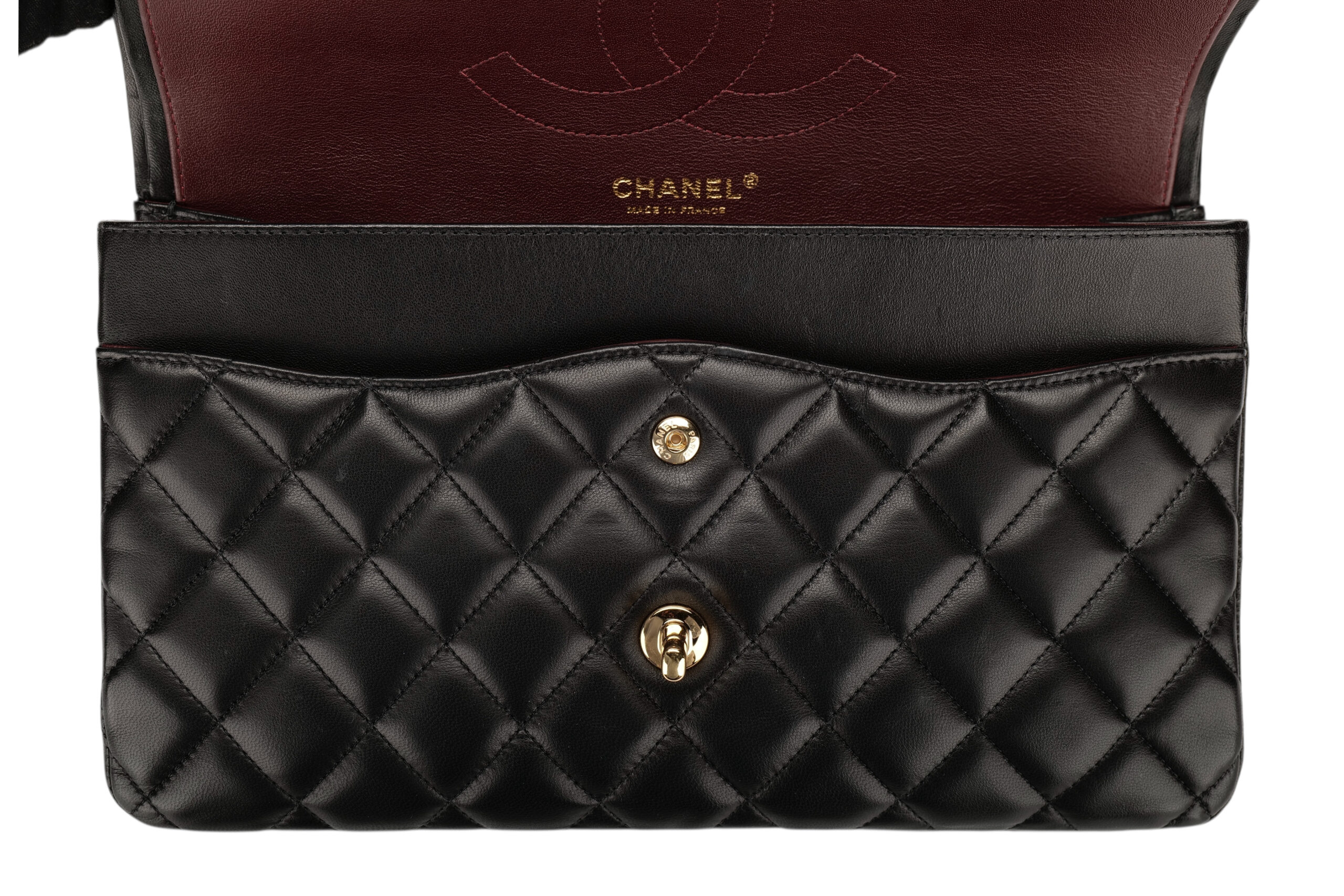 0924. Chanel Classic Jumbo Double Flap Black Lambskin Leather, Gold Hardware14