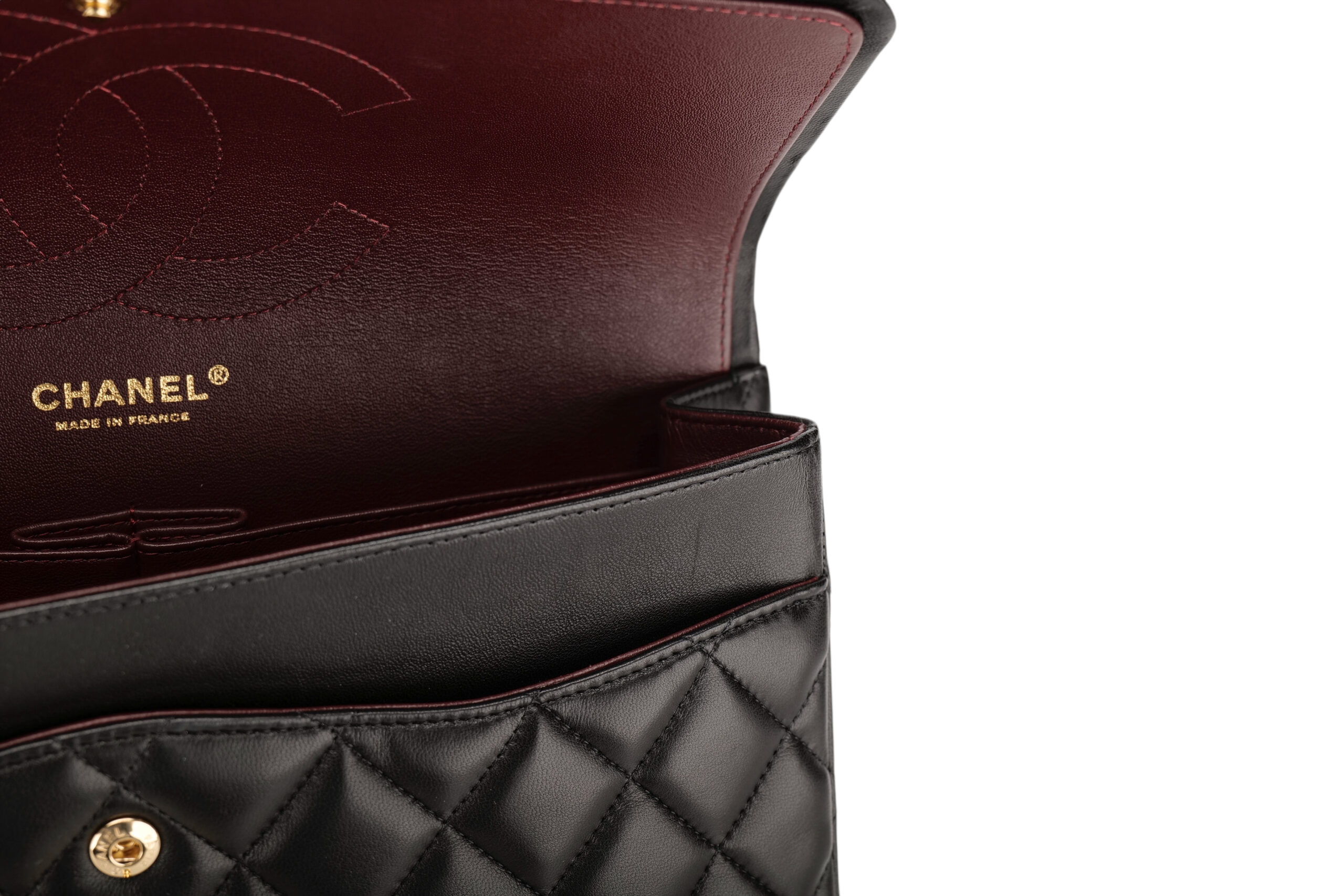 0924. Chanel Classic Jumbo Double Flap Black Lambskin Leather, Gold Hardware18