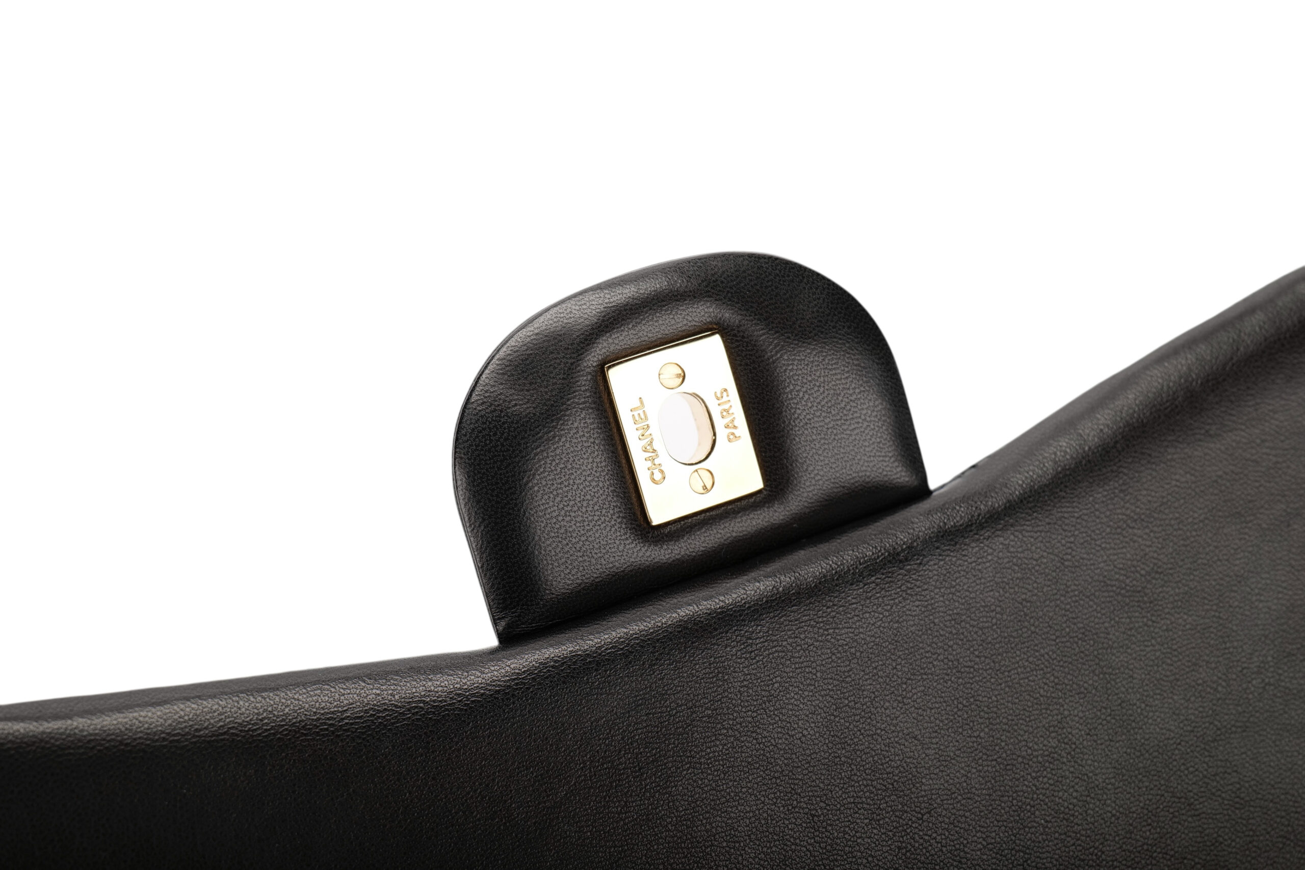 0924. Chanel Classic Jumbo Double Flap Black Lambskin Leather, Gold Hardware19