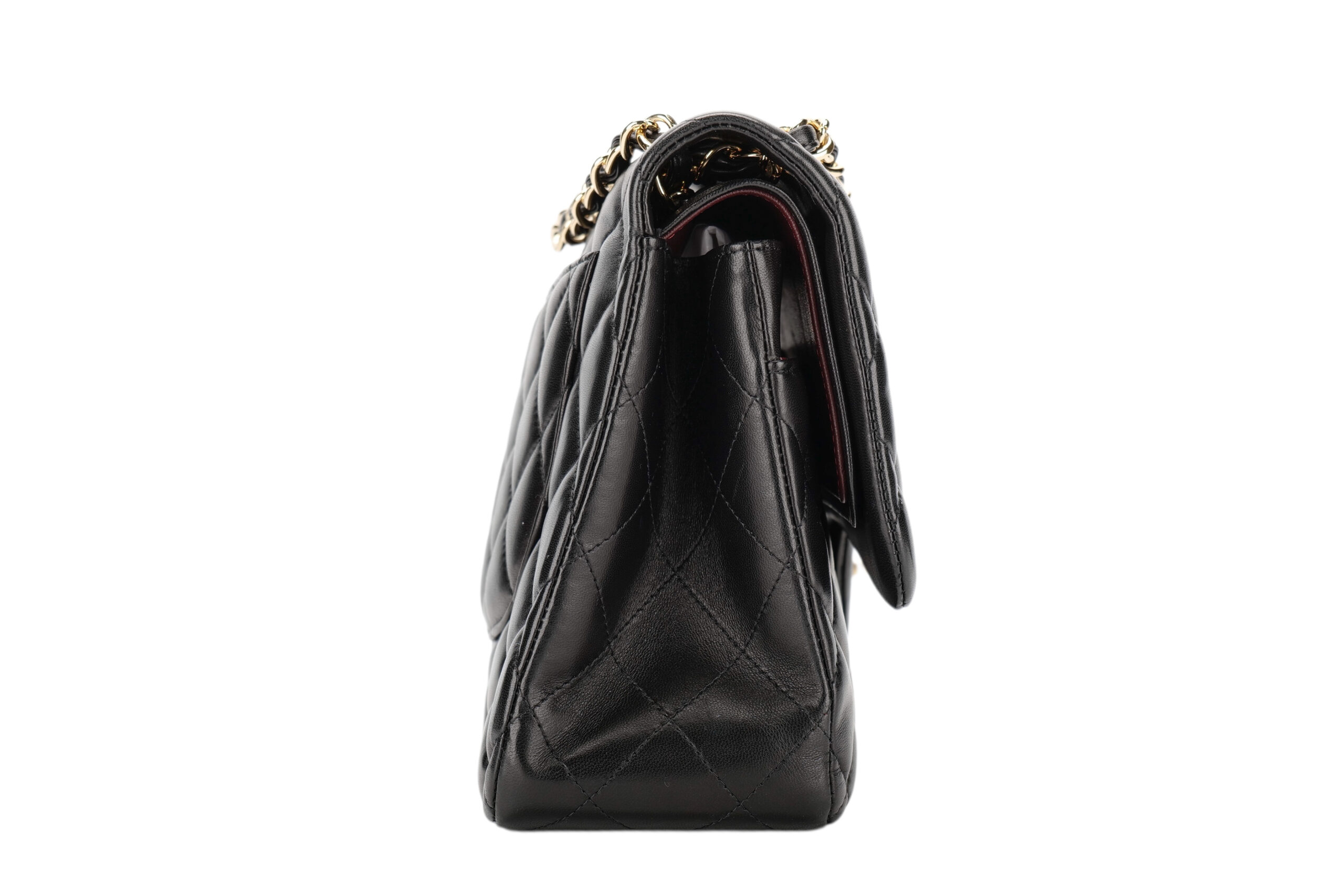 0924. Chanel Classic Jumbo Double Flap Black Lambskin Leather, Gold Hardware3