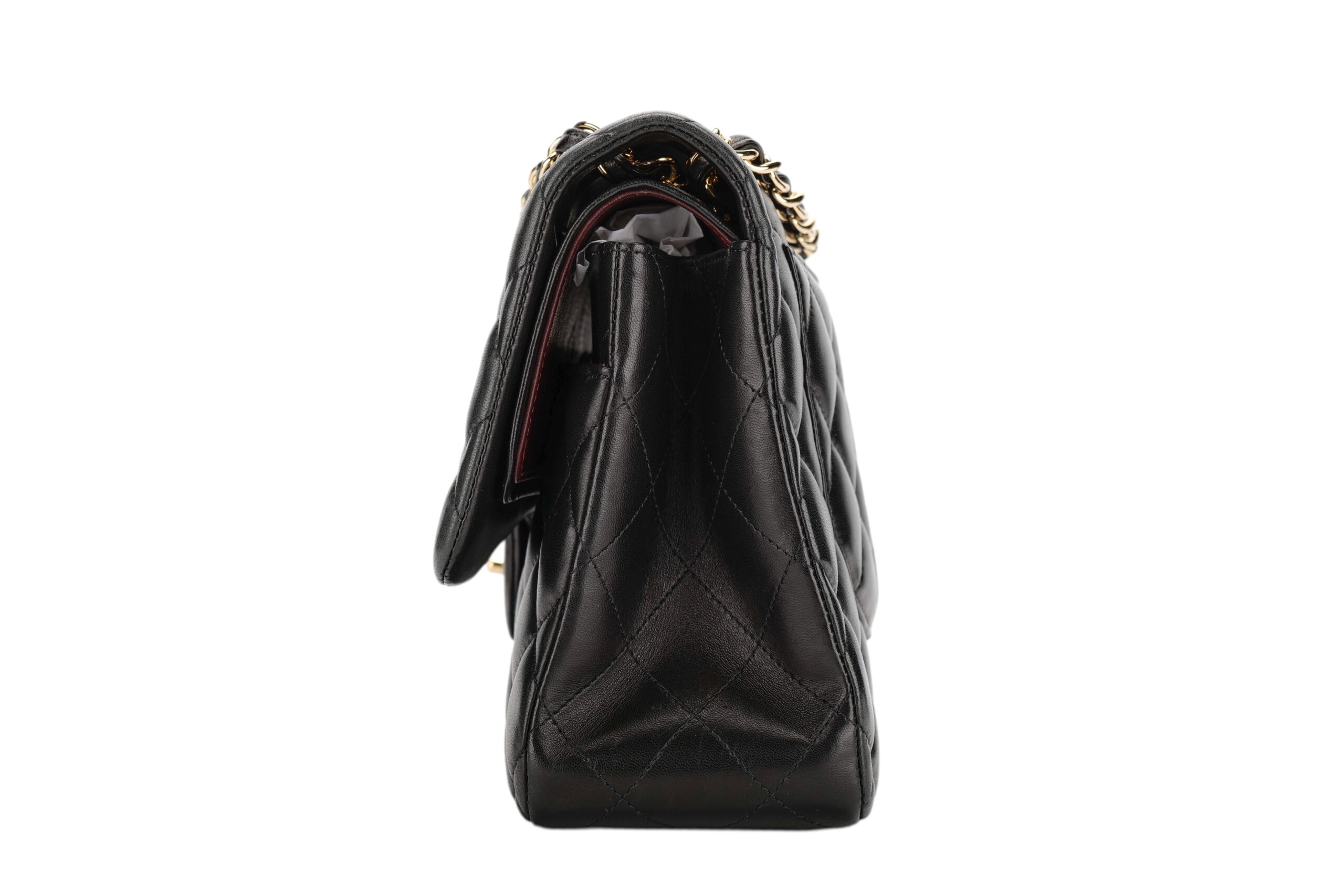 0924. Chanel Classic Jumbo Double Flap Black Lambskin Leather, Gold Hardware6