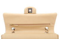 0927. Chanel Classic Patent Double Flap Beige Bag, Gold Hardware11