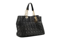 0928. Christian Dior Soft Shopping Tote, Gold Hardware2