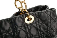 0928. Christian Dior Soft Shopping Tote, Gold Hardware6