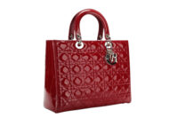 0931. Christian Dior, Lady Dior Large Red Patent Handbag, Silver Hardware2
