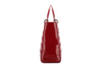 0931. Christian Dior, Lady Dior Large Red Patent Handbag, Silver Hardware3
