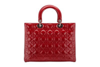 0931. Christian Dior, Lady Dior Large Red Patent Handbag, Silver Hardware5